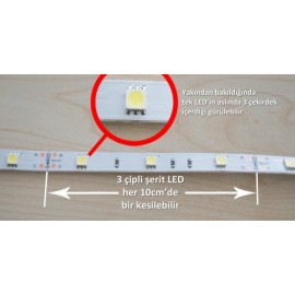 3 ÇİPLİ (5050) ŞERİT LED SİLİKONLU